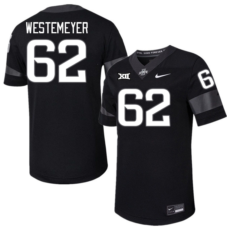 Men #62 Owen Westemeyer Iowa State Cyclones College Football Jerseys Stitched-Black